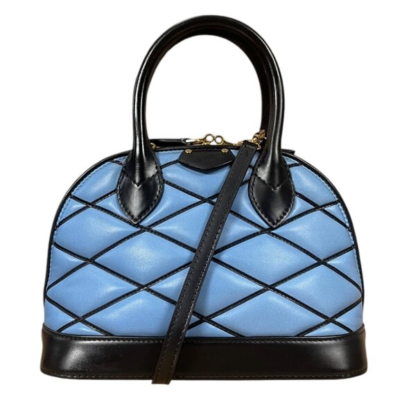 LOUIS VUITTON Alma BB Blue Black Malletage Lambskin Shoulder +BOX DUST BAG LOCK - Picture 15 of 15